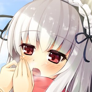 Rating: Safe Score: 0 Tags: 1girl bangs black_ribbon blush eyebrows_visible_through_hair hair_between_eyes hair_ribbon hands_up image long_hair looking_at_viewer open_mouth portrait red_eyes ribbon silver_hair solo suigintou User: admin