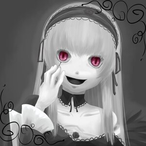 Rating: Safe Score: 0 Tags: 1girl choker greyscale hairband image long_hair looking_at_viewer monochrome open_mouth smile solo spot_color suigintou User: admin