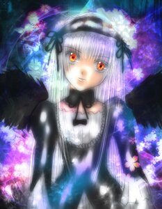 Rating: Safe Score: 0 Tags: 1girl bangs black_ribbon black_wings closed_mouth detached_collar dress feathered_wings flower frills hairband image long_hair long_sleeves looking_at_viewer neck_ribbon ribbon silver_hair solo suigintou upper_body wings User: admin