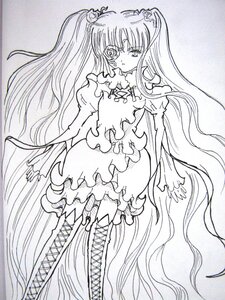 Rating: Safe Score: 0 Tags: 1girl boots cross-laced_footwear dress expressionless flower frills hair_ornament image kirakishou lineart long_hair long_sleeves monochrome solo thigh_boots thighhighs traditional_media two_side_up very_long_hair User: admin
