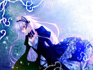 Rating: Safe Score: 0 Tags: 1girl breasts detached_collar dress flower frilled_dress frills hairband image long_hair long_sleeves red_eyes ribbon rose smile solo suigintou wings User: admin