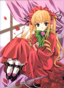 Rating: Safe Score: 0 Tags: 1girl blonde_hair blue_eyes bonnet bow bowtie curtains dress drill_hair flower green_bow image knees_up long_hair long_sleeves looking_at_viewer petals pink_flower pink_rose red_dress red_flower red_rose rose rose_petals shinku shoes sitting solo twintails very_long_hair white_legwear User: admin