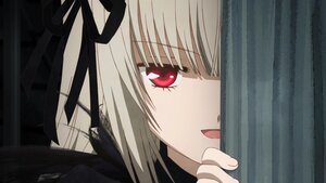 Rating: Safe Score: 0 Tags: 1girl bangs black_ribbon close-up eyebrows_visible_through_hair face hair_ribbon image looking_at_viewer open_mouth red_eyes ribbon solo suigintou User: admin