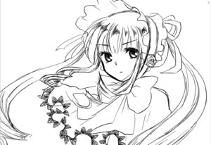 Rating: Safe Score: 0 Tags: 1girl bonnet eyebrows_visible_through_hair flower hair_ribbon image long_hair looking_at_viewer monochrome ribbon shinku sidelocks simple_background solo striped twintails upper_body white_background User: admin