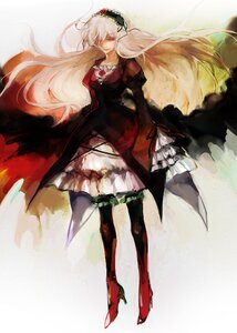 Rating: Safe Score: 0 Tags: 1girl boots dress flower frills full_body hairband high_heels image long_hair long_sleeves red_eyes rose solo standing suigintou very_long_hair white_hair User: admin