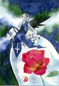 Rating: Safe Score: 0 Tags: 1girl dress flower image long_hair night night_sky rose sky solo star_(sky) starry_sky suigintou traditional_media watercolor_(medium) wings User: admin
