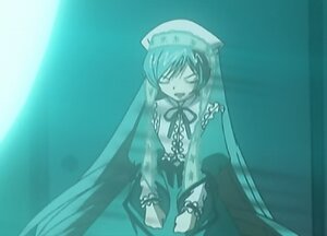 Rating: Safe Score: 0 Tags: 1girl blue_theme closed_eyes dress frills hat image long_hair long_sleeves monochrome ribbon solo suiseiseki very_long_hair User: admin