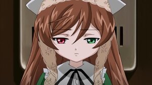 Rating: Safe Score: 0 Tags: 1girl black_ribbon brown_hair frown green_eyes head_scarf heterochromia image long_hair long_sleeves looking_at_viewer red_eyes ribbon solo suiseiseki User: admin