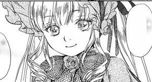 Rating: Safe Score: 0 Tags: 1girl bangs closed_mouth eyebrows_visible_through_hair flower greyscale image long_hair looking_at_viewer monochrome rose shinku simple_background smile solo white_background User: admin