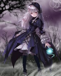 Rating: Safe Score: 0 Tags: 1girl bangs black_dress blunt_bangs boots closed_mouth dress frills gothic_lolita hairband image lolita_fashion long_hair long_sleeves rain solo standing suigintou virtual_youtuber User: admin