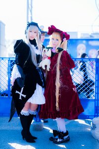 Rating: Safe Score: 0 Tags: 2girls black_footwear black_legwear blonde_hair blue_eyes blurry boots bow depth_of_field dress fence high_heels long_hair long_sleeves multiple_cosplay multiple_girls standing tagme thighhighs white_legwear User: admin