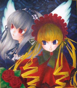 Rating: Safe Score: 0 Tags: 2girls auto_tagged black_wings blonde_hair blue_eyes bonnet bow dress flower image long_hair long_sleeves looking_at_viewer multiple_girls pair red_dress red_eyes red_flower red_rose rose shinku silver_hair simple_background suigintou wings User: admin