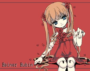 Rating: Safe Score: 0 Tags: 1girl blue_eyes choker doll_joints dress flower hair_flower image joints long_hair petals red_background red_dress red_flower red_rose red_theme rose rose_petals shinku simple_background sitting solo twintails User: admin