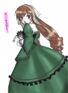 Rating: Safe Score: 0 Tags: 1girl blush brown_hair chibi doll dress drill_hair frills green_dress green_eyes head_scarf heterochromia image long_hair long_sleeves looking_at_viewer open_mouth red_eyes simple_background solo suiseiseki tears twin_drills very_long_hair white_background User: admin