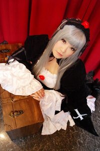 Rating: Safe Score: 0 Tags: 1girl bag bangs closed_mouth dress flower frilled_sleeves gothic_lolita hairband lace lips lolita_fashion long_hair long_sleeves looking_at_viewer red_eyes rose silver_hair solo suigintou upper_body User: admin