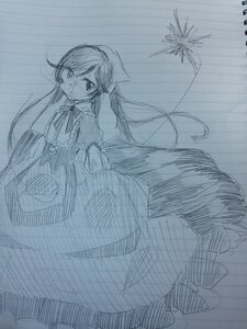 Rating: Safe Score: 0 Tags: 1girl auto_tagged dress hair_between_eyes image long_hair long_sleeves looking_at_viewer monochrome ribbon sketch solo suiseiseki traditional_media very_long_hair User: admin