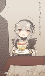 Rating: Safe Score: 3 Tags: 1girl :d bangs black_dress black_wings blush dress eyebrows_visible_through_hair feathered_wings flying_sweatdrops food hairband holding image long_hair long_sleeves looking_at_viewer open_mouth plate red_eyes signature silver_hair solo suigintou table wings User: admin