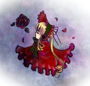 Rating: Safe Score: 0 Tags: 1girl blonde_hair bonnet bow dress flower image long_hair long_sleeves petals profile red_flower red_rose rose rose_petals shinku solo twintails very_long_hair User: admin