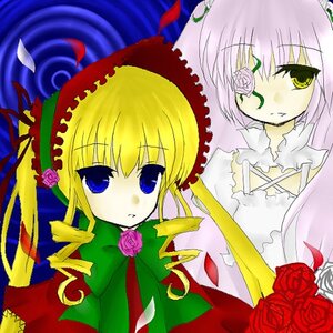 Rating: Safe Score: 0 Tags: 2girls 3girls blonde_hair blue_eyes bow dress drill_hair flower green_bow image kirakishou long_hair looking_at_viewer multiple_girls pair petals pink_flower pink_rose red_flower red_rose rose rose_petals shinku sidelocks suigintou thorns User: admin