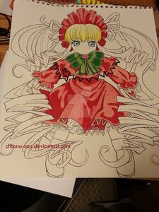 Rating: Safe Score: 0 Tags: 1girl auto_tagged blonde_hair blue_eyes bonnet bow bowtie capelet cup dress drill_hair green_bow image long_hair long_sleeves looking_at_viewer photo red_dress shinku solo teacup twintails very_long_hair User: admin