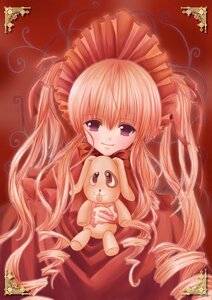 Rating: Safe Score: 0 Tags: 1girl blonde_hair bonnet dress drill_hair image long_hair purple_eyes red_dress ringlets shinku smile solo stuffed_animal twin_drills twintails very_long_hair User: admin