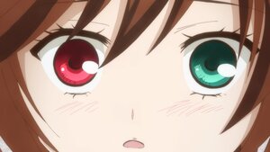 Rating: Safe Score: 0 Tags: 1girl blush brown_hair close-up eyes face hair_between_eyes image looking_at_viewer open_mouth red_eyes short_hair simple_background solo suiseiseki User: admin