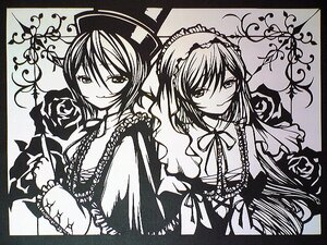 Rating: Safe Score: 0 Tags: 2girls black_border blush border flower frills greyscale hairband hat image long_hair long_sleeves looking_at_viewer monochrome multiple_girls pair ribbon rose short_hair siblings sisters smile souseiseki suiseiseki User: admin