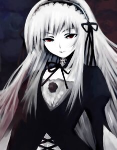 Rating: Safe Score: 0 Tags: 1girl bangs black_ribbon black_wings closed_mouth detached_collar dress frills hairband image long_hair long_sleeves looking_at_viewer red_eyes ribbon rose solo suigintou upper_body very_long_hair wings User: admin