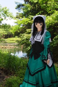 Rating: Safe Score: 0 Tags: 1girl auto_tagged bangs black_hair day dress forest frills grass green_dress green_eyes long_hair long_sleeves looking_at_viewer nature outdoors puffy_sleeves smile solo standing suiseiseki sunlight tree User: admin