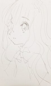 Rating: Safe Score: 0 Tags: 1girl blush bow image kirakishou long_hair looking_at_viewer monochrome sketch solo User: admin