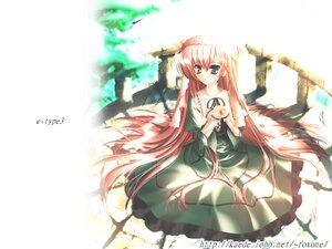 Rating: Safe Score: 0 Tags: 1girl dress frills green_dress green_eyes heterochromia image long_hair long_sleeves looking_at_viewer pink_hair puffy_sleeves red_eyes solo suiseiseki very_long_hair User: admin