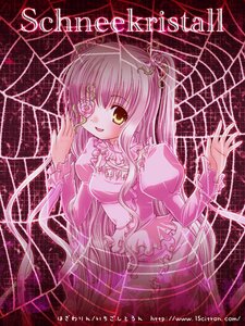 Rating: Safe Score: 0 Tags: 1girl blush dress flower frills hair_flower hair_ornament image kirakishou long_hair long_sleeves looking_at_viewer open_mouth rose silk smile solo spider_web very_long_hair yellow_eyes User: admin