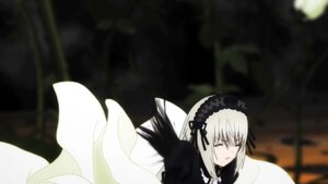 Rating: Safe Score: 0 Tags: 1girl bangs black_dress black_ribbon closed_mouth dress flower frills hairband image long_hair long_sleeves ribbon silver_hair solo suigintou wings User: admin