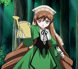 Rating: Safe Score: 0 Tags: 1girl brown_hair dress forest green_dress green_eyes heterochromia image long_hair long_sleeves looking_at_viewer nature open_mouth outdoors red_eyes solo standing suiseiseki tree very_long_hair watering_can User: admin