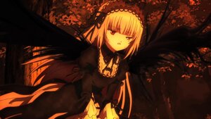 Rating: Safe Score: 0 Tags: 1girl auto_tagged black_wings blonde_hair dress frills hairband image long_hair long_sleeves looking_at_viewer open_mouth solo suigintou tree very_long_hair wings User: admin