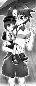 Rating: Safe Score: 0 Tags: 1girl bow carrying glasses greyscale hat image monochrome princess_carry short_hair shorts smile solo souseiseki User: admin