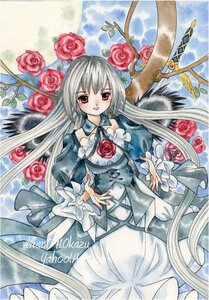 Rating: Safe Score: 0 Tags: 1girl dress flower image long_hair marker_(medium) millipen_(medium) pink_rose plant red_eyes red_flower red_rose rose sample sky smile solo suigintou thorns traditional_media very_long_hair vines watercolor_(medium) wings User: admin