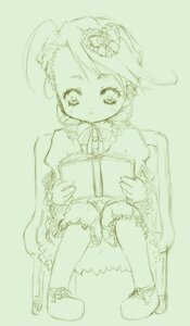 Rating: Safe Score: 0 Tags: 1girl book dress frills full_body hair_ornament image kanaria long_sleeves monochrome ribbon simple_background sitting sketch solo User: admin