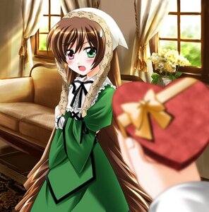 Rating: Safe Score: 0 Tags: 1girl blurry blurry_foreground blush box brown_hair curtains depth_of_field dress frills gift green_dress green_eyes heart-shaped_box heterochromia image indoors long_hair long_sleeves looking_at_viewer lowres open_mouth otoki_raku photoshop_(medium) pov rozen_maiden solo solo_focus suiseiseki valentine very_long_hair window User: admin