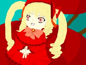 Rating: Safe Score: 0 Tags: 1girl blonde_hair blush bow bowtie dress drill_hair frills image long_hair long_sleeves looking_at_viewer open_mouth red_dress shinku smile solo twin_drills twintails User: admin