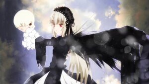 Rating: Safe Score: 0 Tags: 1girl bangs blonde_hair cloud dress frilled_sleeves frills hairband image long_hair long_sleeves looking_at_viewer outdoors red_eyes silver_hair sky solo suigintou very_long_hair wings User: admin