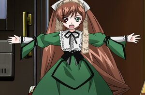 Rating: Safe Score: 0 Tags: 1girl brown_hair dress green_dress green_eyes heterochromia image long_hair long_sleeves open_mouth red_eyes solo suiseiseki twintails very_long_hair User: admin