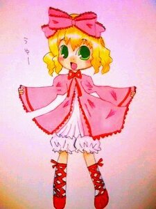 Rating: Safe Score: 0 Tags: 1girl :d blonde_hair bloomers boots bow cross-laced_footwear dress full_body green_eyes hina_ichigo hinaichigo image long_sleeves looking_at_viewer open_mouth pink_bow pink_dress red_bow red_footwear short_hair smile solo standing underwear white_bloomers User: admin