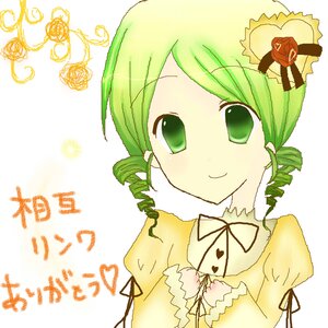 Rating: Safe Score: 0 Tags: 1girl drill_hair flower green_eyes green_hair image kanaria long_sleeves looking_at_viewer puffy_sleeves ribbon rose smile solo twin_drills upper_body yellow_dress User: admin