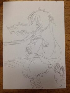 Rating: Safe Score: 0 Tags: 1girl dress graphite_(medium) image long_hair looking_at_viewer monochrome photo shikishi shinku simple_background sketch solo traditional_media very_long_hair white_background User: admin