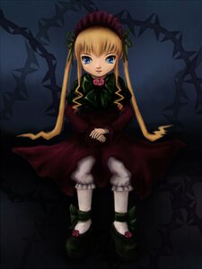 Rating: Safe Score: 0 Tags: 1girl blonde_hair bloomers blue_eyes bonnet bow bowtie dress flower full_body green_bow image long_hair long_sleeves looking_at_viewer pink_rose red_dress rose shinku sitting solo twintails underwear User: admin