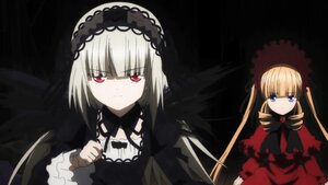 Rating: Safe Score: 0 Tags: 2girls blonde_hair blue_eyes bow dress hairband image long_hair long_sleeves looking_at_viewer multiple_girls pair shinku silver_hair suigintou wings User: admin