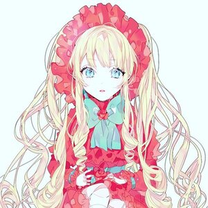 Rating: Safe Score: 0 Tags: 1girl blonde_hair blue_eyes bow bowtie dress drill_hair flower frills image long_hair long_sleeves looking_at_viewer rose shinku simple_background solo twintails upper_body very_long_hair User: admin