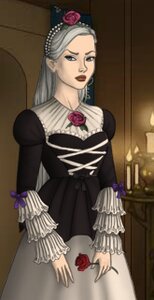 Rating: Safe Score: 0 Tags: 1girl black_dress blue_eyes dress flower frills gothic_lolita hat image lips long_hair long_sleeves red_flower red_rose rose silver_hair solo suigintou User: admin