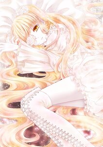 Rating: Safe Score: 0 Tags: 1girl blonde_hair boots cross-laced_footwear dress eyepatch flower frills image kirakishou knee_boots long_hair lying rose solo thighhighs very_long_hair white_flower white_rose yellow_eyes User: admin